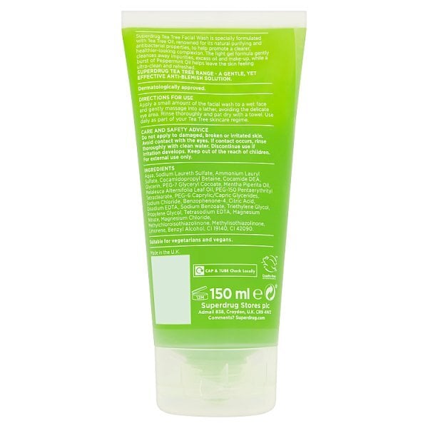 DNR Superdrug Tea Tree Face Wash 150ml