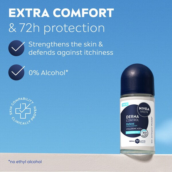 NIVEA MEN Derma Extra Comfort 72h Deodorant Roll On 50ml