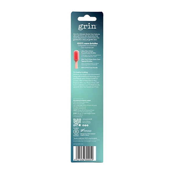 Grin Pro Ultimate Gentle Care Toothbrush 2Pk Ultra Soft