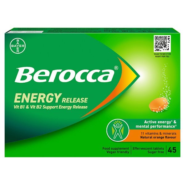 Berocca Natural Orange Flavour 45 Effervescent Tablets