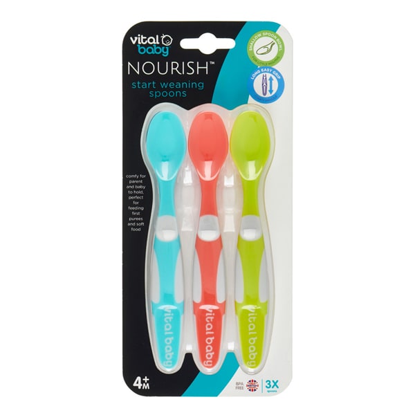 Vital Baby Nourish Start Weaning Spoons 3PK