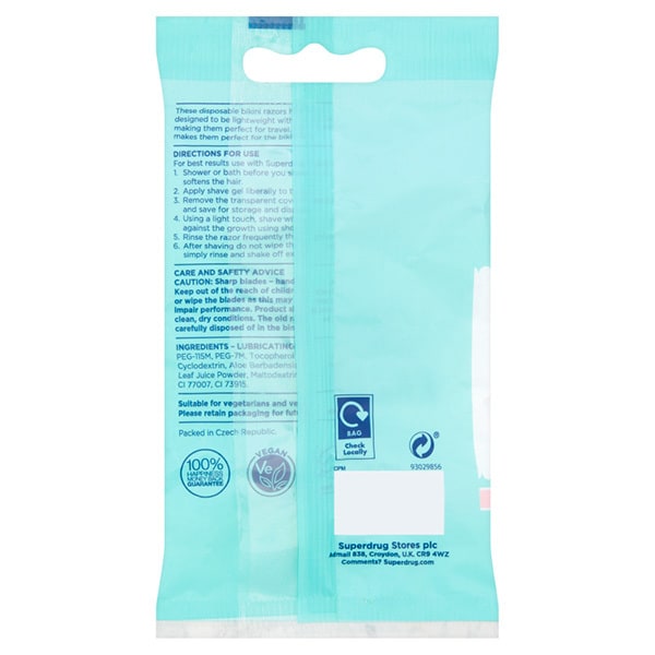 Superdrug Female Bikini Disposable Razors x3