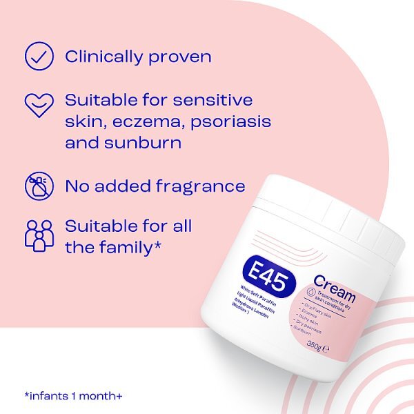 E45 Moisturising Cream for Dry Skin 350g