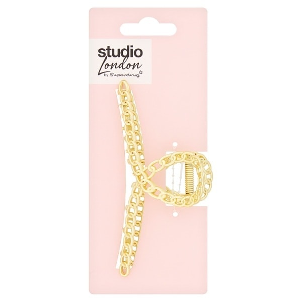 Studio London Gold Tone Chain Claw Clip