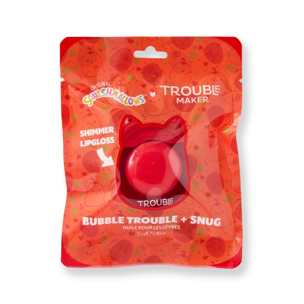 Trouble Maker x Squishmallows Christo the Chilli Plumping Red Bubble Trouble with Snug