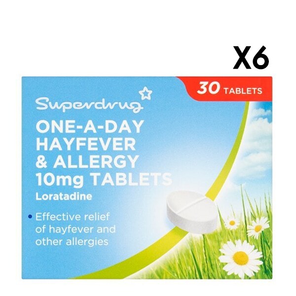 Superdrug one a day Loratadine Hayfever Tablets Bundle x6