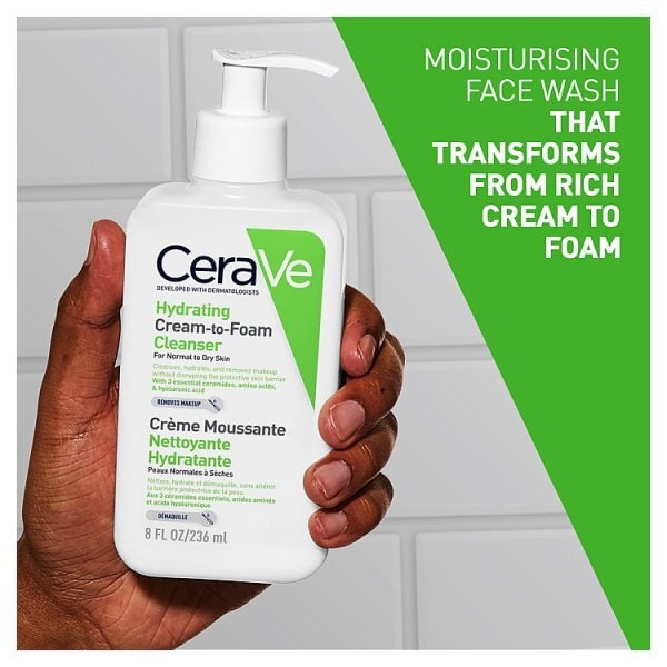 CeraVe Cream to Foam Cleanser with Hyaluronic Acid for Dry Skin 236ml