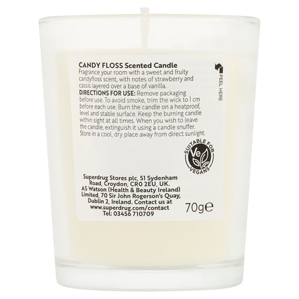 Superdrug Home Candyfloss Votive Candle 75g