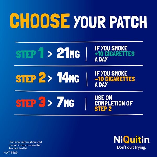 NiQuitin 7mg Step 3- 7 Nicotine Patches- Stop Smoking Aid