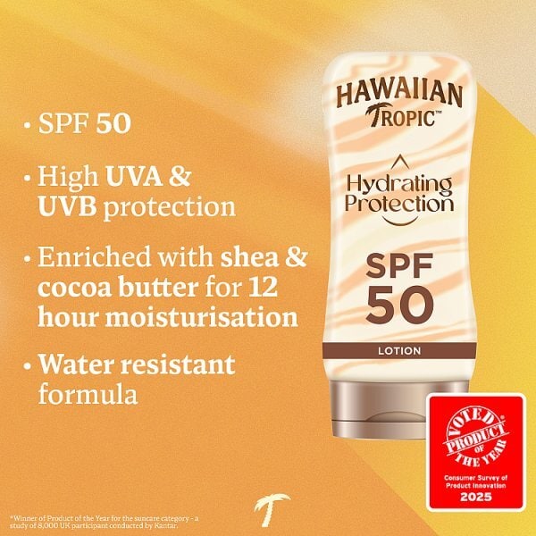 Hawaiian Tropic Hydrating Sunscreen Lotion SPF 50 180ml