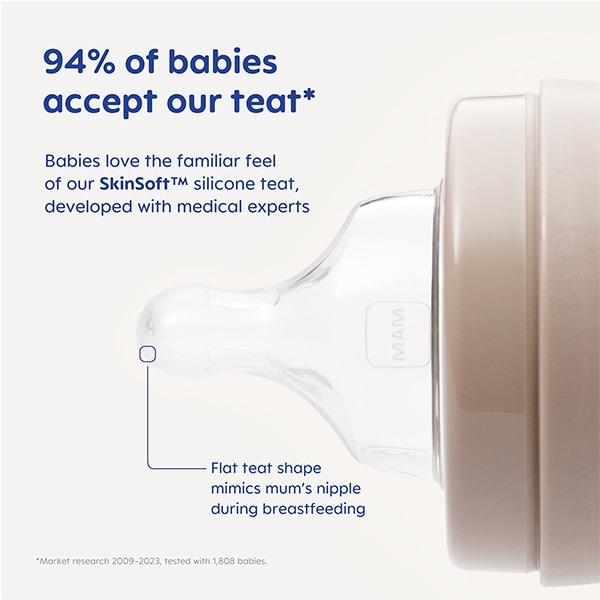 MAM Easy Start Bottles in Grey 260ml 2 Pack