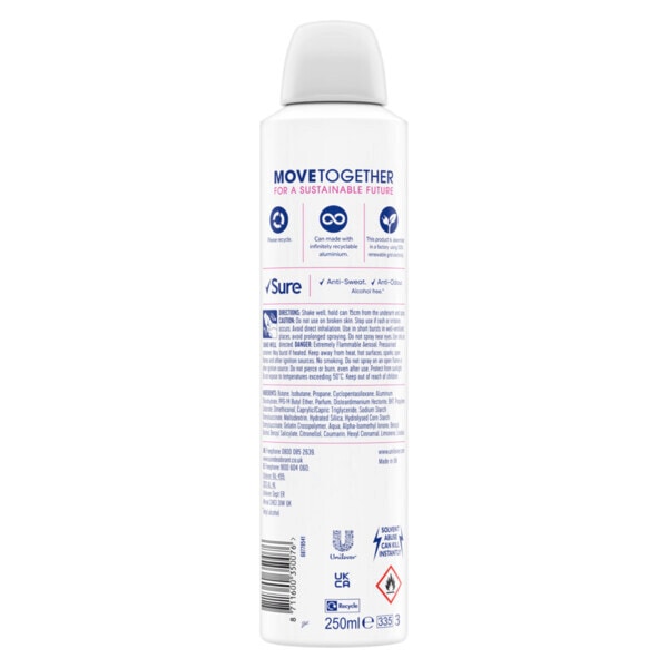 Sure bright bouquet Anti-perspirant Aerosol deodorant 250ml
