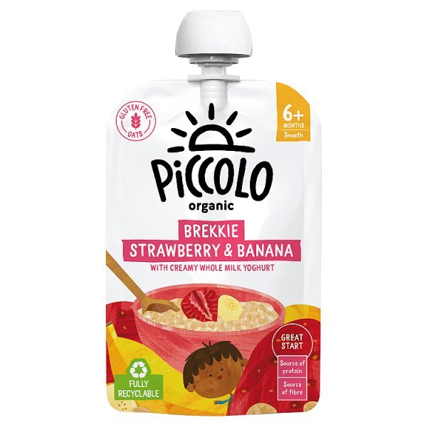 Piccolo Organic Brekkie Strawberry & Banana 100G; St 1 Pouch