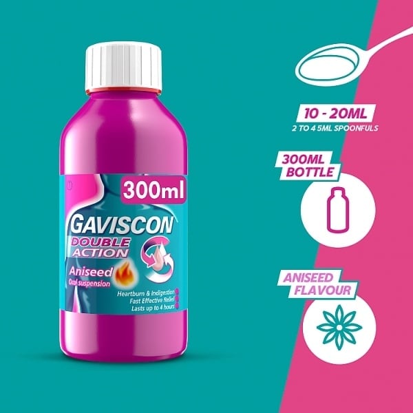 Gaviscon Heartburn & Indigestion Double Action Aniseed 300ml