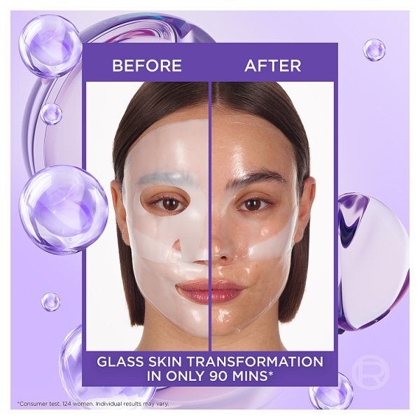 L'Oréal Paris Revitalift Glass Skin Hydrogel Glow Mask Korean Skincare Inspired Face Masks 1pc