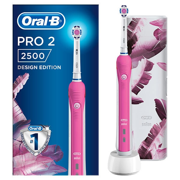Oral-B Pro 2 3D White Pink Electric Toothbrush & Travel Case