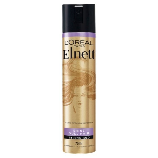 L'Oreal Hairspray Elnett Shine Dull Hair Strong Hold 75ml