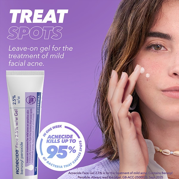 Acnecide Face Gel 2.5% Benzoyl Peroxide Spot Treatment 15G