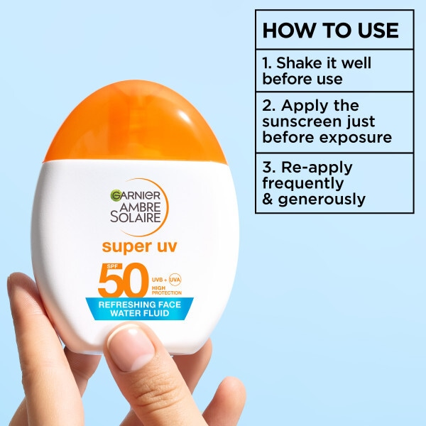 Garnier Ambre Solaire Super Uv Water Fluid Spf50 Invisible