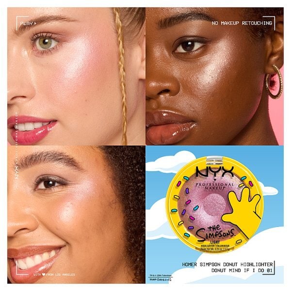 NYX Professional Makeup X The Simpsons Donut Highlighter Donut Mind If
