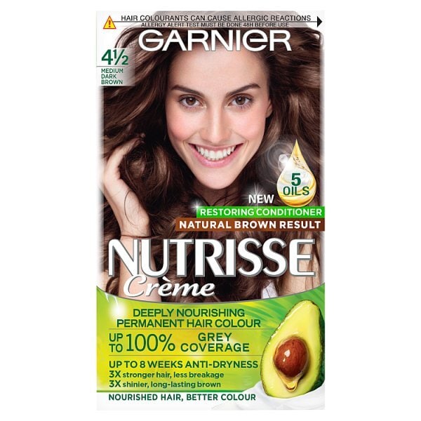 Garnier Nutrisse Permanent Hair Dye Medium Dark Brown 4 1/2