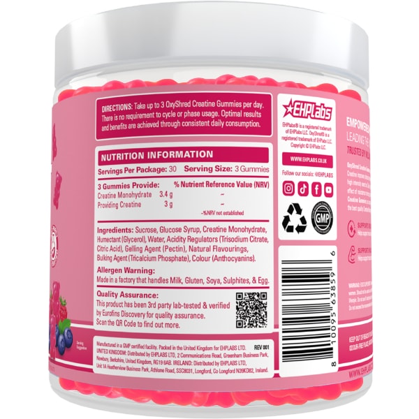 Oxyshred Creatine Gummies Berry Bliss