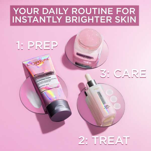 L'oreal Paris Glycolic Bright Daily Cleanser Foam 100Ml