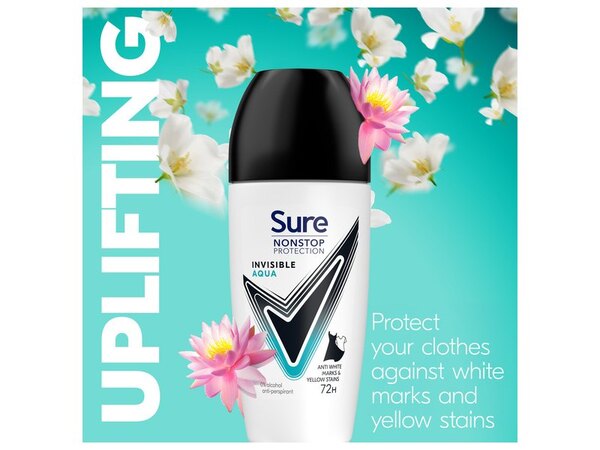 Sure Nonstop Protection Invisible Aqua Anti-Perspirant Roll On 50 ml