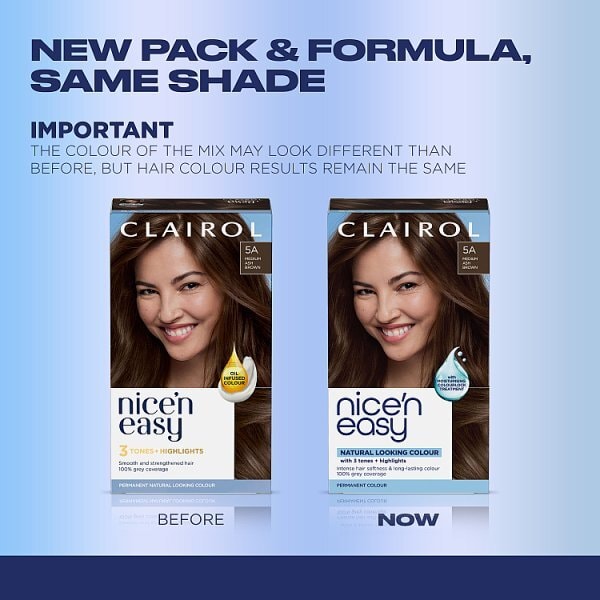 Clairol Nice'N Easy Crème Permanent Hair Dye 5A Medium Ash Brown