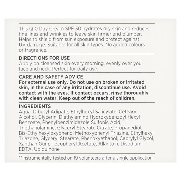 Superdrug Skin Essentials Q10 Day Cream SPF30 50ml