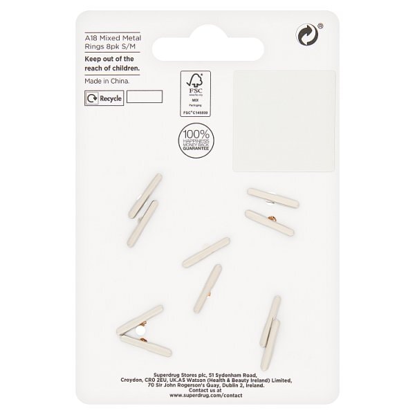 Superdrug Mixed Metals Ring 10Pk S/M