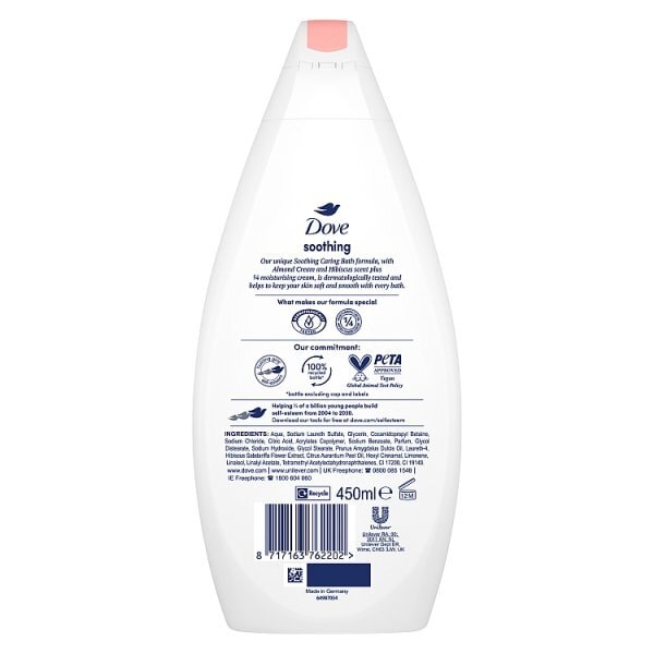 Dove Soothing Almond Cream And Hibiscus Bath Soak 450ml
