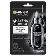 DNR Garnier AHA BHA Charcoal Mattifying Serum Sheet Mask for Oily Skin