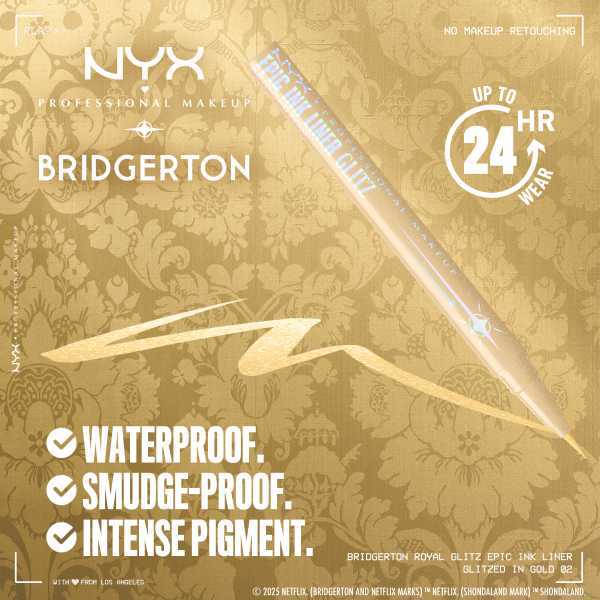 Nyx Professional Makeup X Bridgerton Royal Glitz Epic Ink