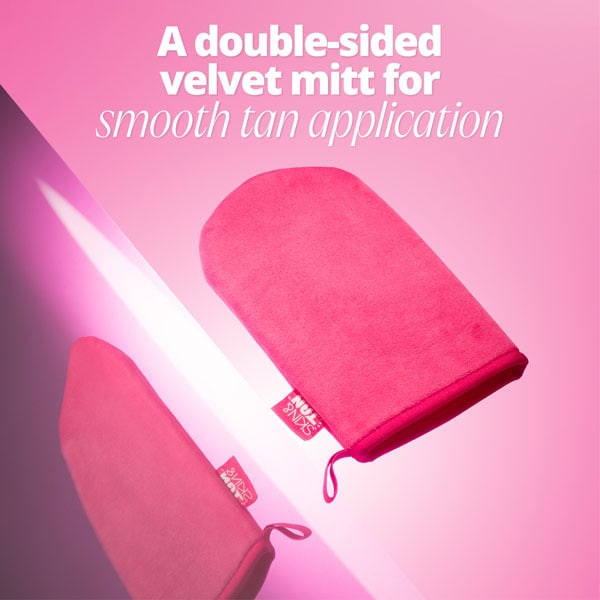Skin & Tan Pink Velvet Tanning Mitt