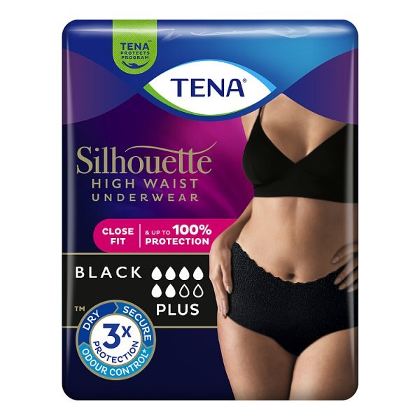 Tena Silhouette Pants Plus Large 8Pk Black
