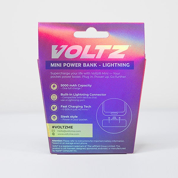 Voltz 5K Power Bank Lightning Purple