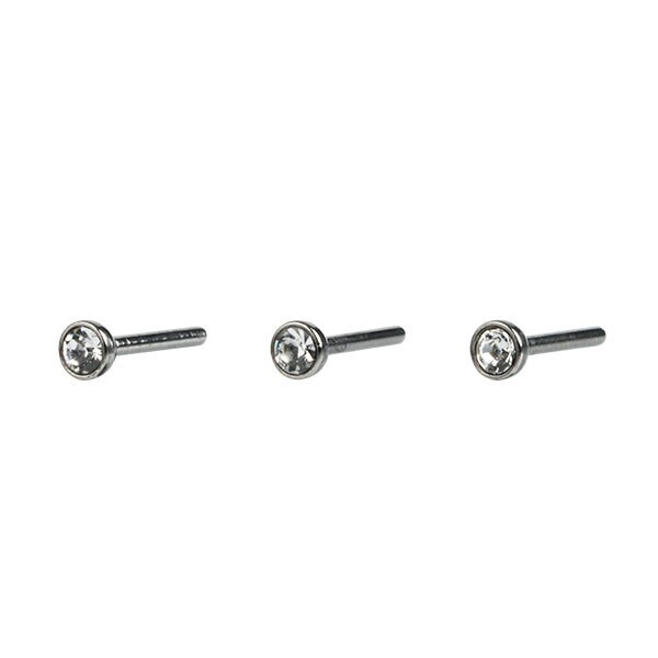 Studex X8 Hardware Stainless Steel Trio Crystal Nose Studs