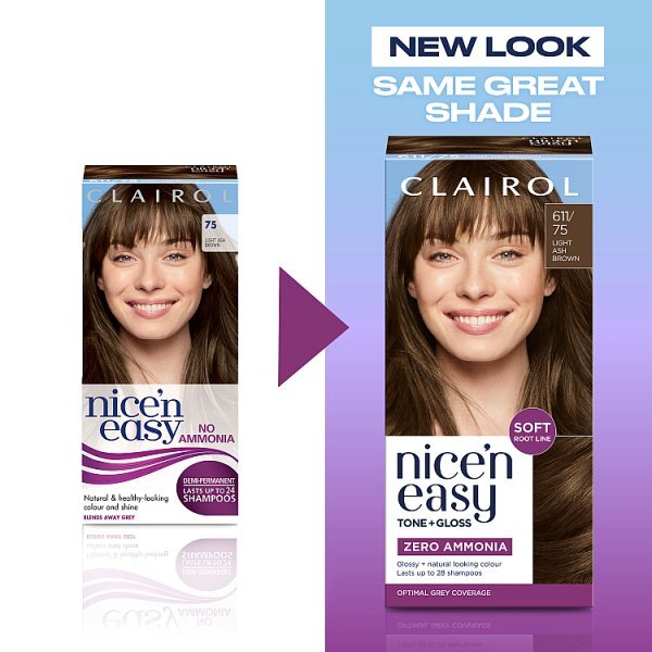 Clairol Nice'n Easy Tone+Gloss Semi-Permanent Hair Dye Light Ash Brown