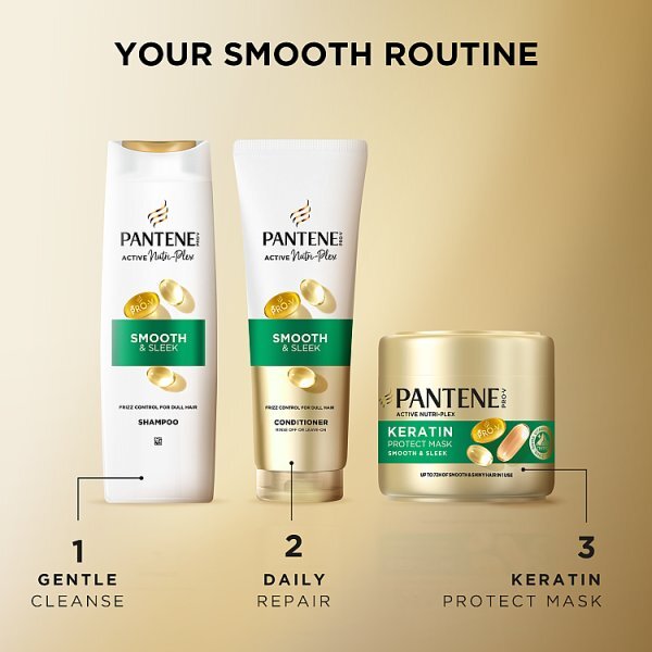 Pantene Pro-V Smooth & Silky Shampoo, Dull&Frizzy Hair 500Ml