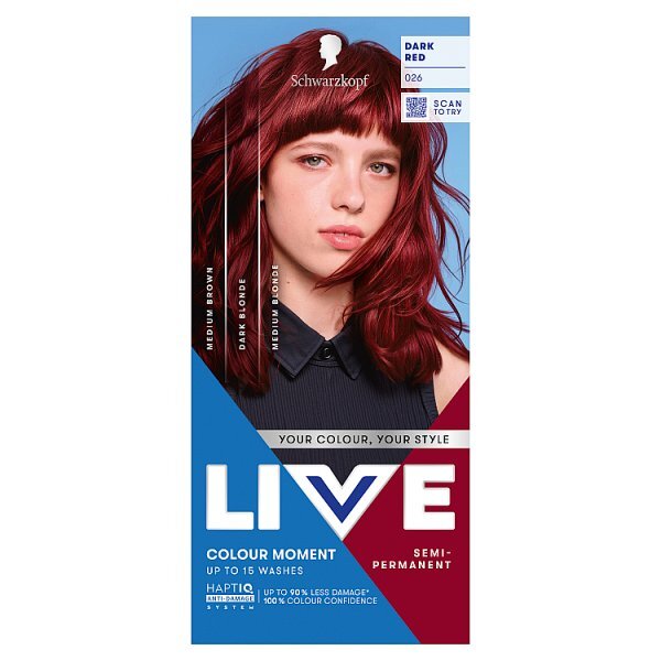 Schwarzkopf Live 026 Dark Red Semi-Perm Hair Dye