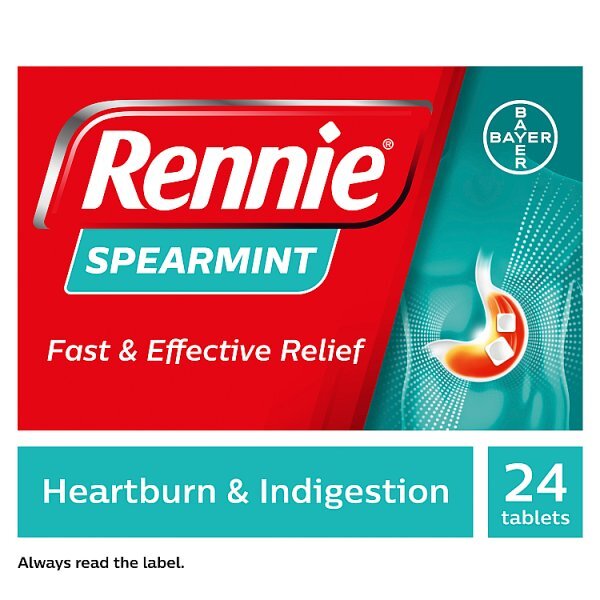 Rennie Spearmint Heartburn & Indigestion Relief 24 Tablets