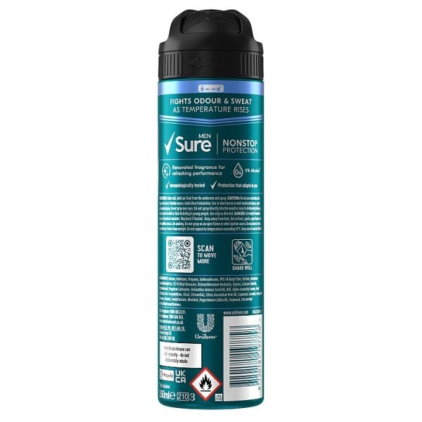 Sure Men Nonstop Invisible Ice Fresh Anti-Perspirant Aerosol 150 ml
