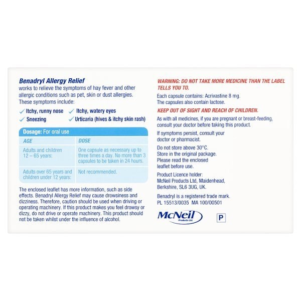 Benadryl Allergy Relief 48 Capsules