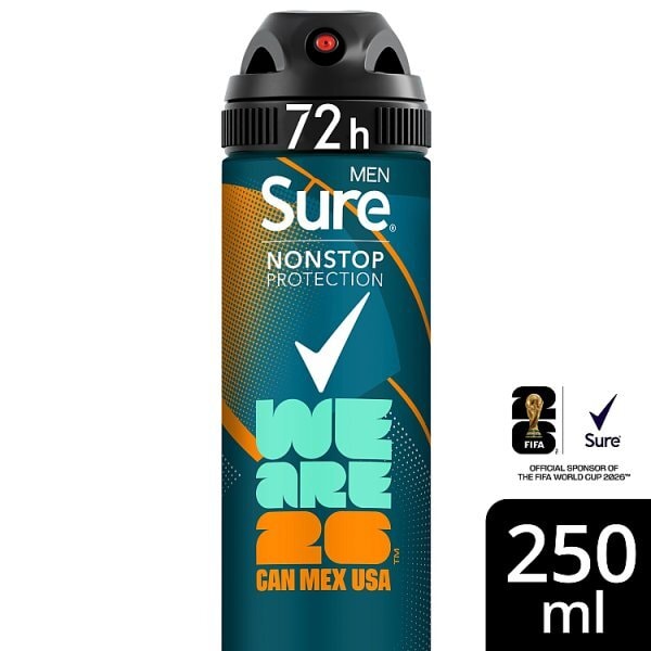 Sure Men Nonstop Protection Cobalt Dry Anti-Perspirant Aerosol 250Ml