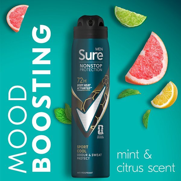 Sure Men Antiperspirant Deo Aerosol Nonstop Sport Cool 250ml