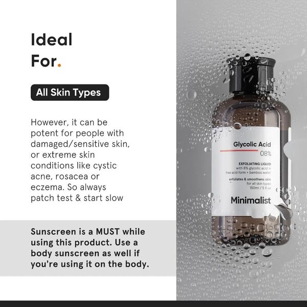 Minimalist Glycolic Acid 08% Exfoliating Liquid 150ML