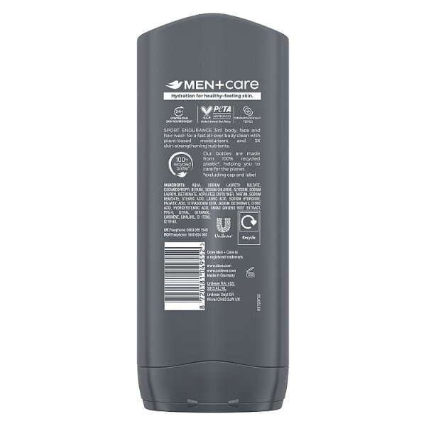 Dove Men Endurance Body Wash & Shampoo 400ml