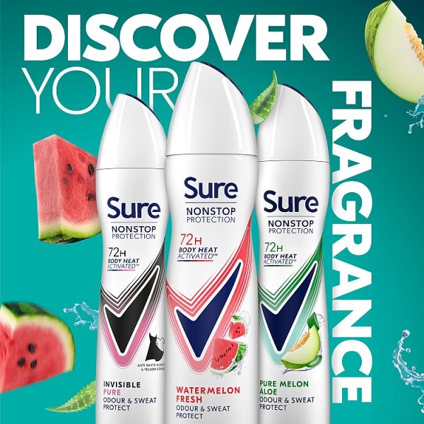 DNR Sure Nonstop Protection Watermelon  Anti-Perspirant Aerosol 150ml