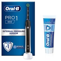 DNR Oral-B Pro 1 Cross Action Black Electric Toothbrush & Paste